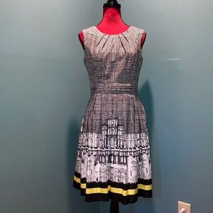 Ellen Tracy Black and White Print Dress Size 4
